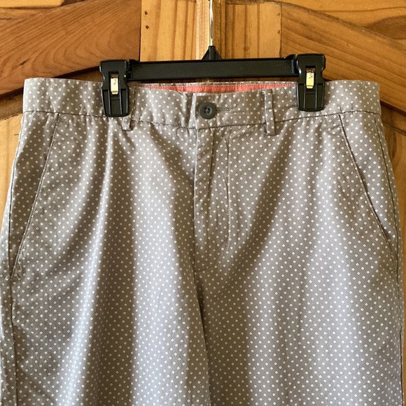 Men’s Cigar Box gray white tiny diamonds chino Bermuda shorts size 30 - Picture 2 of 8